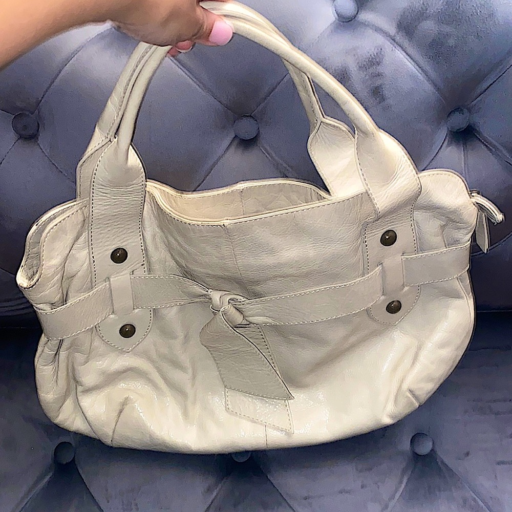 Cream Roberta Gandolfi genuine leather shoulder bag